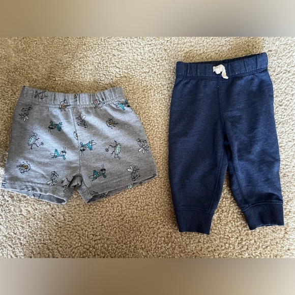 Carter’s 6M Infant Baby Blue Sweatpants & Grey Shorts - Picture 2 of 8